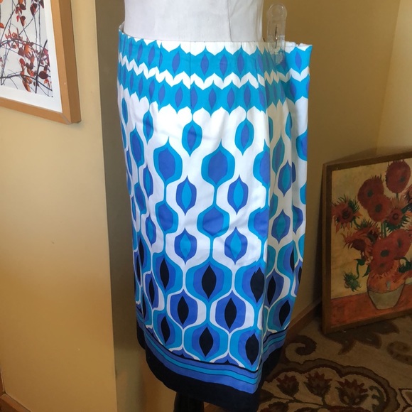 Vtg TALBOTS Size 12 Geometric Groovy Design Shapes Line Cotton Stretchy $108 NEW - Picture 7 of 14